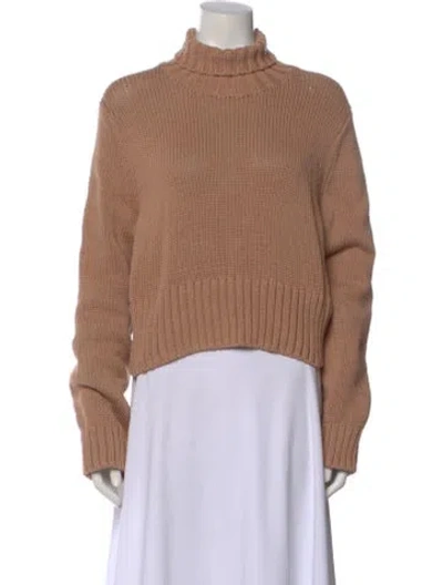 Pre-owned Ciao Lucia Turtleneck Long Sleeve Crop Top In Neutral