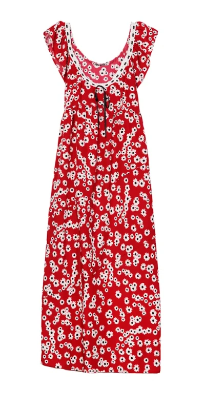 Ciao Lucia Violette Midi Dress Peony In Red