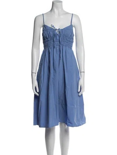 Pre-owned Ciao Lucia V-neck Knee-length Dress In Blue