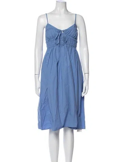 Pre-owned Ciao Lucia V-neck Knee-length Dress In Blue
