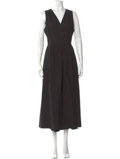 Pre-owned Ciao Lucia V-neck Long Dress In Black