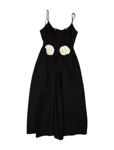 Pre-owned Ciao Lucia V-neck Long Dress In Black