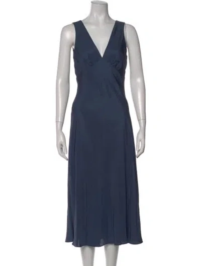 Pre-owned Ciao Lucia V-neck Long Dress In Blue