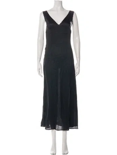 Pre-owned Ciao Lucia V-neck Long Dress In Green