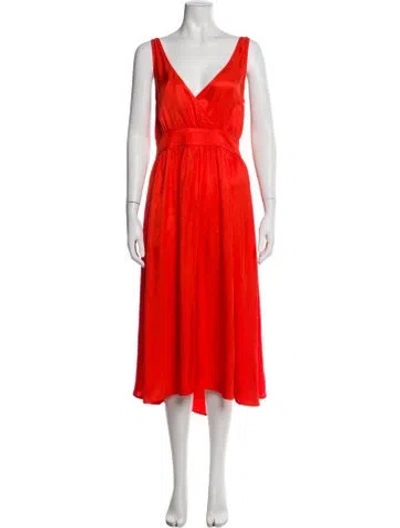 Pre-owned Ciao Lucia V-neck Long Dress In Orange