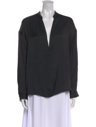 Pre-owned Ciao Lucia V-neck Long Sleeve Blouse In Blue