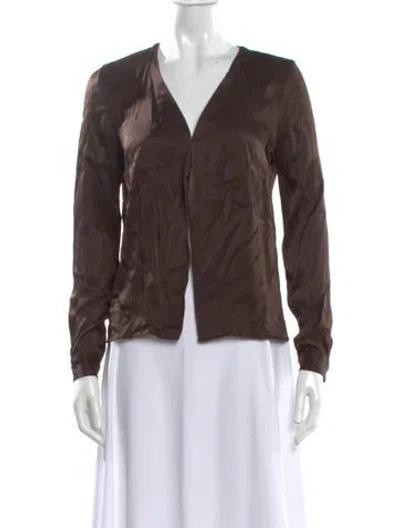 Pre-owned Ciao Lucia V-neck Long Sleeve Blouse In Brown