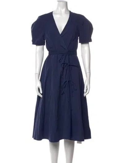 Pre-owned Ciao Lucia V-neck Midi Length Dress In Black