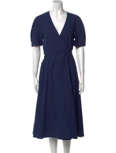 Pre-owned Ciao Lucia V-neck Midi Length Dress In Blue