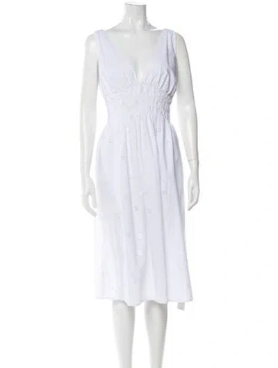 Pre-owned Ciao Lucia V-neck Midi Length Dress In Gray