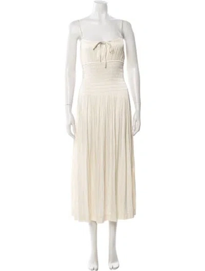 Pre-owned Ciao Lucia V-neck Midi Length Dress In Neutral