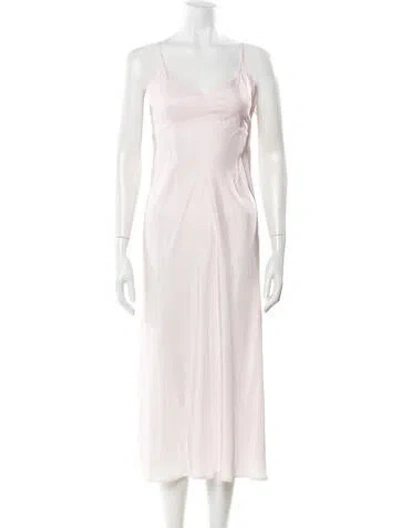 Pre-owned Ciao Lucia V-neck Midi Length Dress In Pink