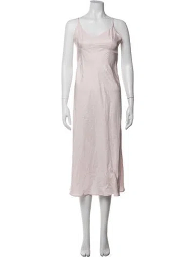 Pre-owned Ciao Lucia V-neck Midi Length Dress In Pink