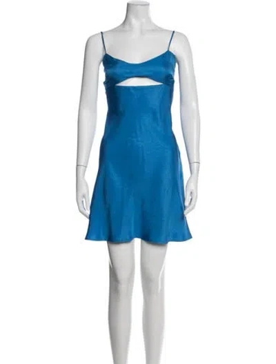 Pre-owned Ciao Lucia V-neck Mini Dress In Blue