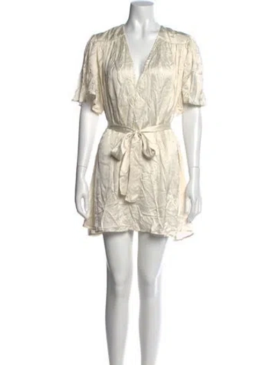 Pre-owned Ciao Lucia V-neck Mini Dress In Neutral