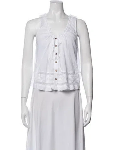 Pre-owned Ciao Lucia V-neck Sleeveless Blouse W/ Tags In White