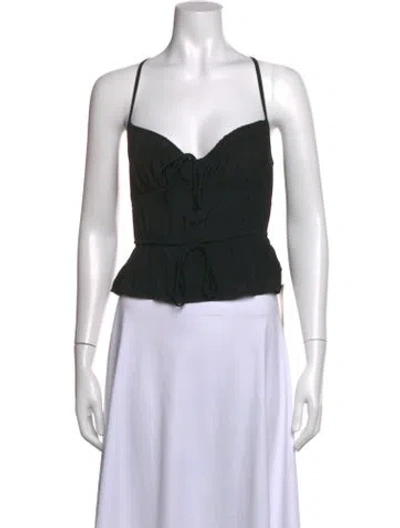 Pre-owned Ciao Lucia V-neck Sleeveless Crop Top In Blue