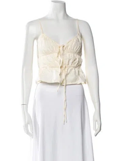 Pre-owned Ciao Lucia V-neck Sleeveless Crop Top In Neutral