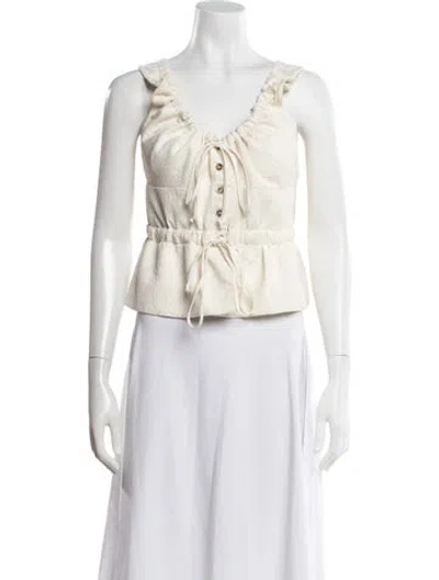 Pre-owned Ciao Lucia V-neck Sleeveless Top In Neutral