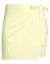 Ciao Lucia ! Woman Mini Skirt Pastel Yellow Size L Cotton