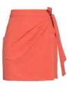 Ciao Lucia ! Woman Mini Skirt Tomato Red Size S Cotton In Tomato Red