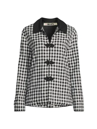 Ciao Lucia Women's Anja Gingham Jacket In Black White Gingham