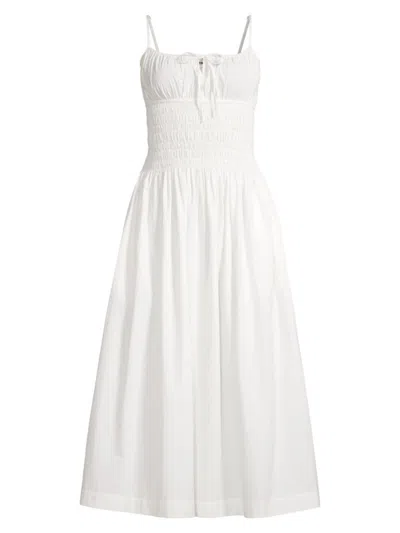 Ciao Lucia Women's Barbara Cotton Keyhole Midi-dress In White