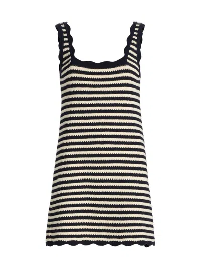 Ciao Lucia Women's Domeka Striped Cotton-blend Crochet Minidress