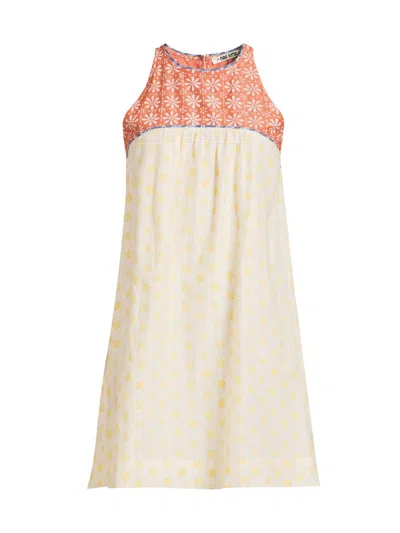 Ciao Lucia Women's Eros Floral-colorblocked Cotton-silk Minidress In White