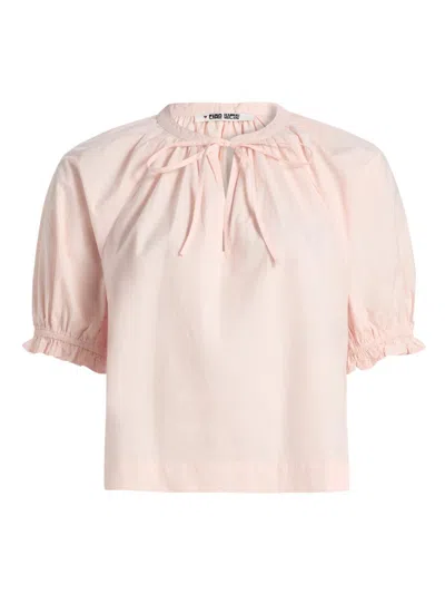 Ciao Lucia Women's Esti Tieneck Cotton Poplin Top In White