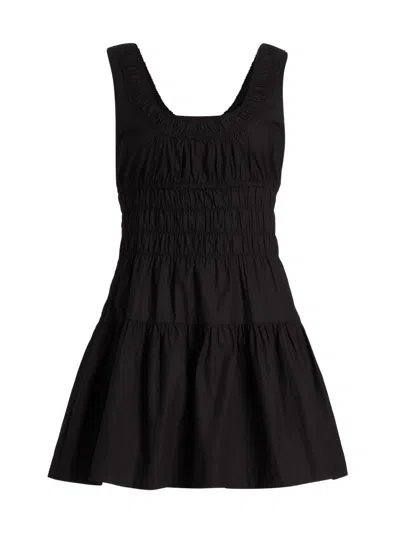 Ciao Lucia Women's Kala Smocked Cotton Minidress In Black