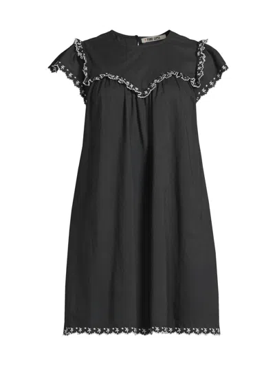 Ciao Lucia Women's Mari Cotton Voile Babydoll Minidress In Black