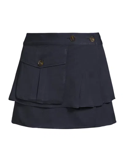 Ciao Lucia Women's Oskar Layered Cargo Miniskirt In Blue