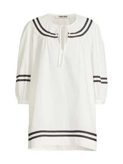 Ciao Lucia Women's Palina Cotton Poplin Striped Minidress In White