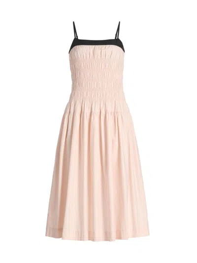 Ciao Lucia Rossella Smocked Cotton Midi Dress In Pink