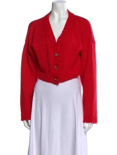 Pre-owned Ciao Lucia Wool V-neck Sweater In Red