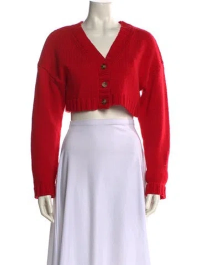 Pre-owned Ciao Lucia Wool V-neck Sweater In Red