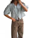 Ciao Lucia Ximena Top In Dandelion In Blue