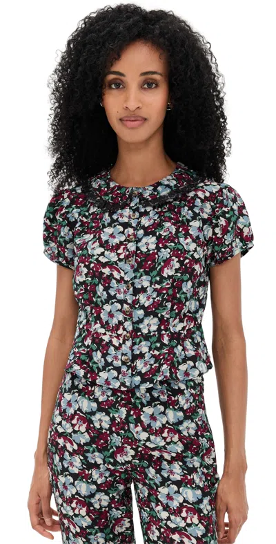 Ciao Lucia Yvonne Top Peonia Print In Multi