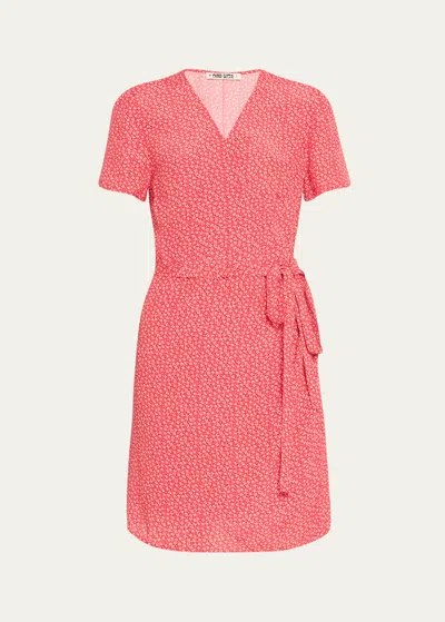 Ciao Lucia Zia Short-sleeve Mini Wrap Dress In Rouge
