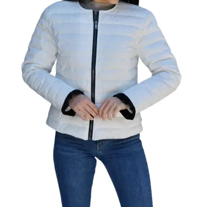 Ciao-milano Carmen Puffer Jacket In Antique White In Beige