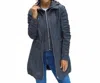 Ciao-milano Elena Full Length Jacket In Charcoal In Pink