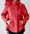 Ciao-milano Nia Water Proof Rain Jacket In Scarlet In Red