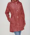 Ciao-milano Serena Rain Water Proof Coat In Scarlet In Burgundy