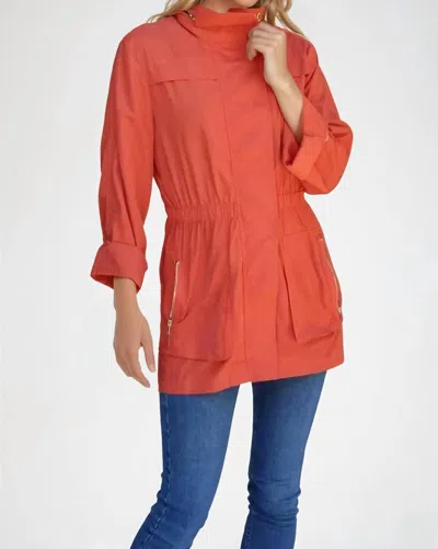 Ciao-milano Tess Rain Jacket In Hermes Orange In Multi