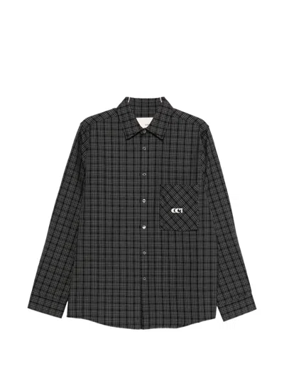 Ciaran Check-print Shirt In Black