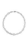 Cicada Platinum All-diamond Twist Necklace In White