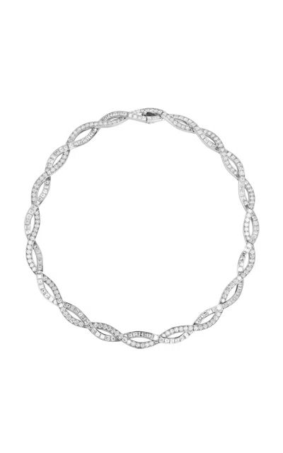 Cicada Platinum All-diamond Twist Necklace In Metallic