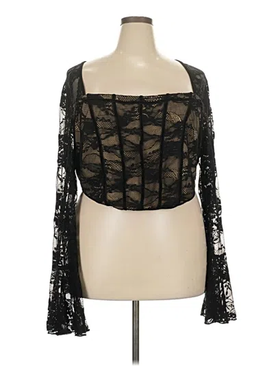 Pre-owned Cider 3/4 Sleeve Blouse In Black