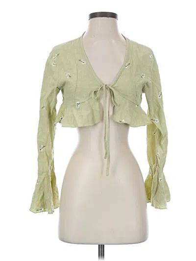 Pre-owned Cider 3/4 Sleeve Blouse In Green